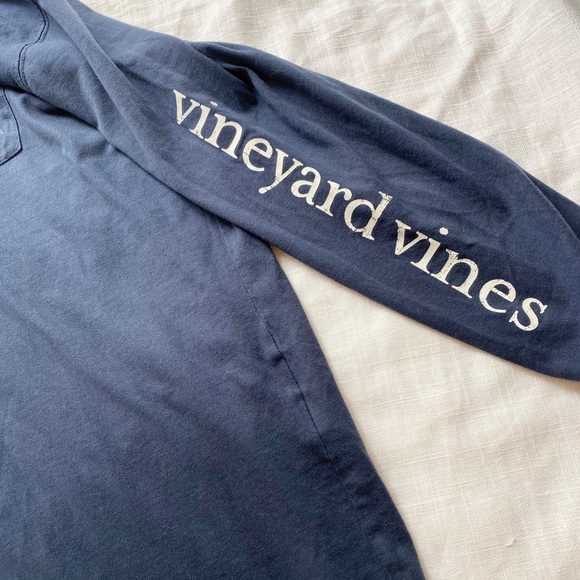 Navy Vineyard Vines Long Sleeve T-Shirt - Picture 3 of 6